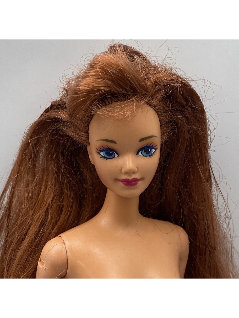 1990’s Vintage Barbie Midge Blue- Purple Eyes Red Hair Pink Lips B16
